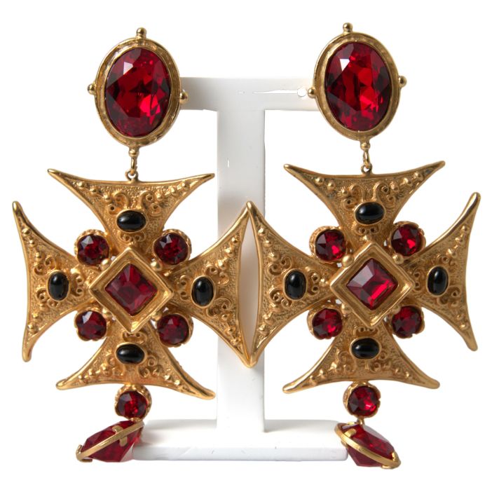 Opulent Gold-Toned Clip-On Earrings
