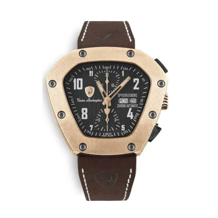Lamborghini Black Leather Watch