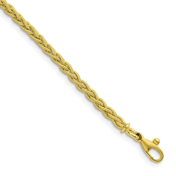 18K Green Gold 2.8mm Solid Wheat 7.25 inch Bracelet