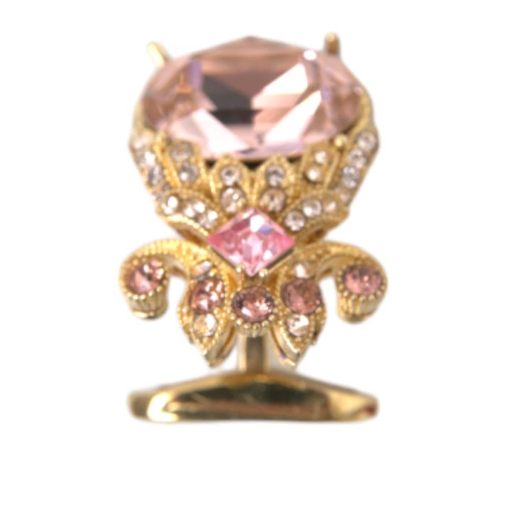 Gold Tone 925 Sterling Silver Crystal Cufflink
