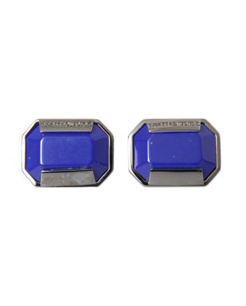 Silver Plated Brass Pin Crystal Cufflinks