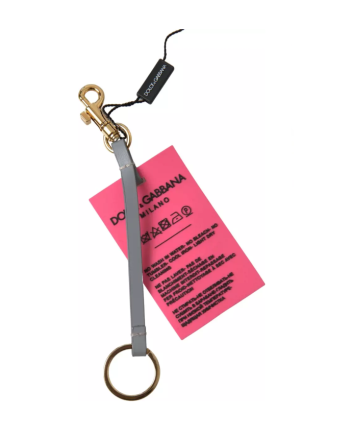 Dolce & Gabbana Pink Silicone DG Logo Gold Brass Keyring Women Keychain