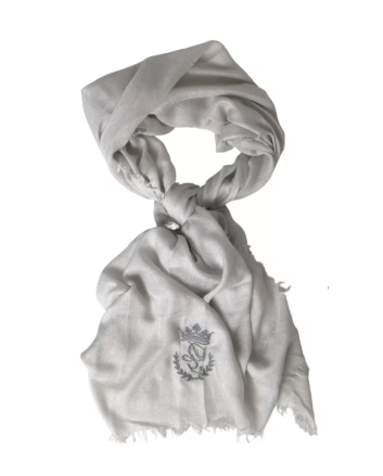 Dolce & Gabbana Gray Cashmere Wrap Shawl Fringe Scarf