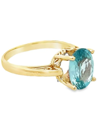 Estate Oval Blue Zircon Ring