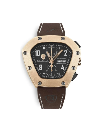 Lamborghini Black Leather Watch