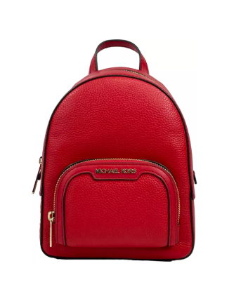 Michael Kors Jaycee Mini XS Leather Zip Pocket Backpack Red