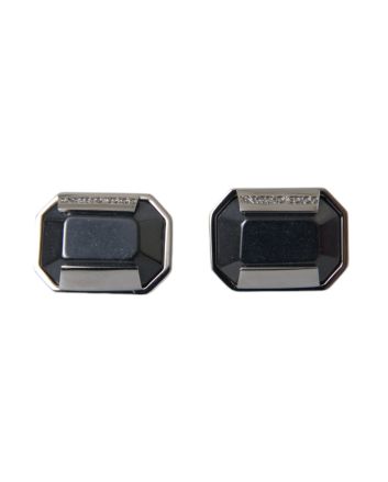 Silver Plated Brass Pin Crystal Cufflinks