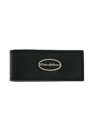 Elegant Green Leather Money Clip