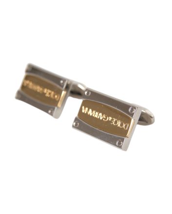 Silver Gold Plated Brass DG Logo Pin Cufflinks